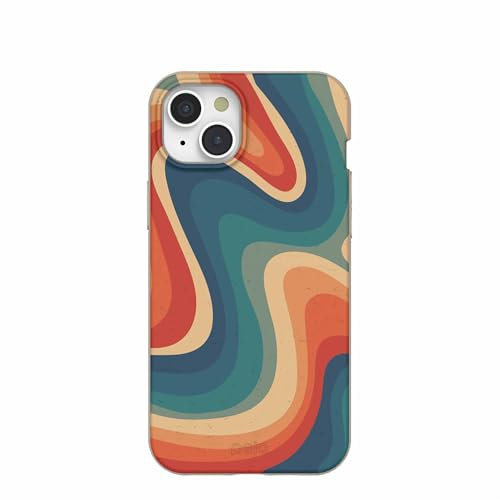 Pela Handyhülle für iPhone 15 – Schutzhülle – umweltfreundliche Hülle kompatibel mit iPhone 15 Plus – Seashell Disco