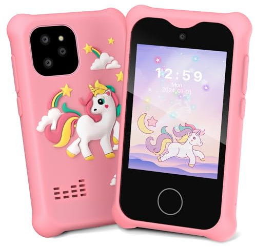 Adicop Pretend Smartphone 1080P Cámara Digital Pantalla Táctil 2.8 Pulgadas para 3-8 años para niñas y niños Cámara de Vídeo para Niños, Juguete para Regalos Navidad Cumpleaños -32GB (Azul)