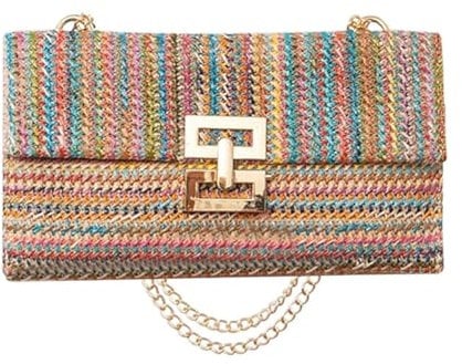 YOUSIS Women Straw Clutch Purse Woven Bag Handbag Summer Beach Party Purse Wallet (Multi-colored)