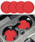 Flaconi 4PCS Car Coasters,Car Cup Holder Insert,Car Coasters for Cup Holders,Interior Car Accessories Car Cup Coaster,2.75 Anti Slip Cup Mat for Women and Men,Fit for Most Cars Trucks SUVs (Red)