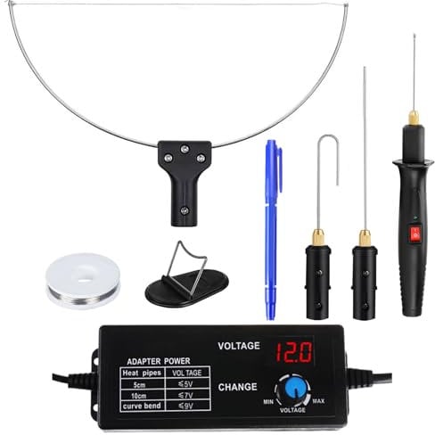 4 in 1 Hot Wire Foam Cutter Set with Digital Voltage Controller, Pro Temperature Control Electric Styrofoam Polystyrene Cutting Hot Tool, for Foam Cutting, Hole Digging, Detail Handling, DIY Crafts