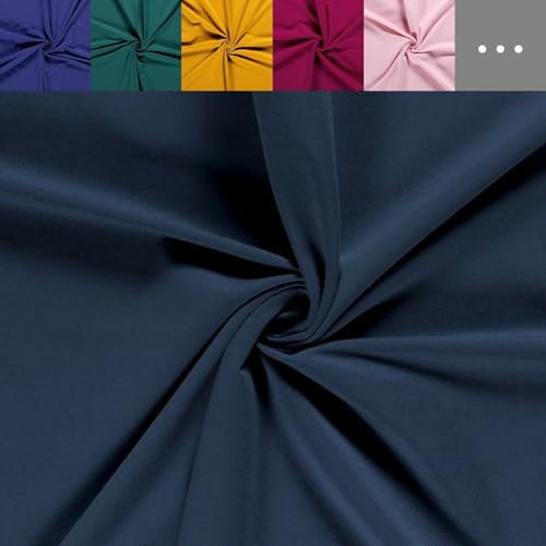 Sommersweat Meterware - French-Terry Sweatstoff - Sweat Stoff, Pullistoff, Dicker Jersey *Ab 50cm, Farbe: 006 stahlblau