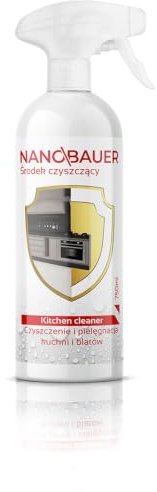 Küchenreiniger Fettentferner | NANOBAUER Kitchen Cleaner 750 ml | Kraftvoller Reiniger für Küchenarbeitsflächen, Kochfelder, Dunstabzugshauben | Entfernt Fett, Speisereste, Schmutz | Spray-Reiniger