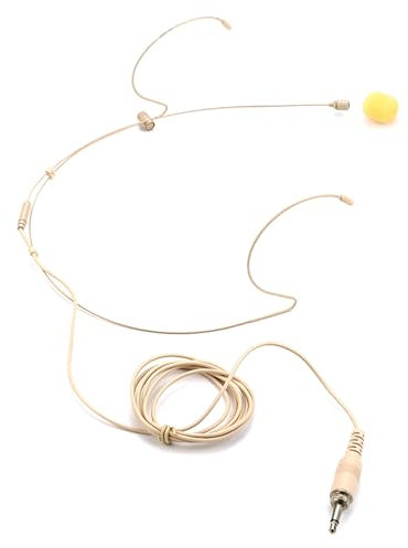 3.5mm Thread Screw Lock Head Microphone Replacement Headset Headworn Microphone Double Earhook Headworn Mic Enduring