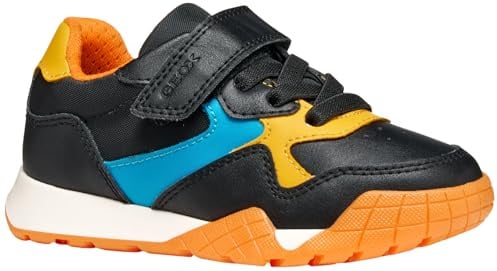 Geox Junior J Rann-E Boy Sneakers, Black/Watersea, 28 EU