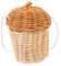 ROMISBABA Handgewebte Rattan Umhängetasche Eichelform Kleine Basttasche Für Junge Mädchen Und Mädchen Für Strandbesuche Stilvolle Aufbewahrungslösung Für Spielzeug