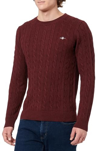 GANT Pullover Langarm Rundhals Kabelstrick beige