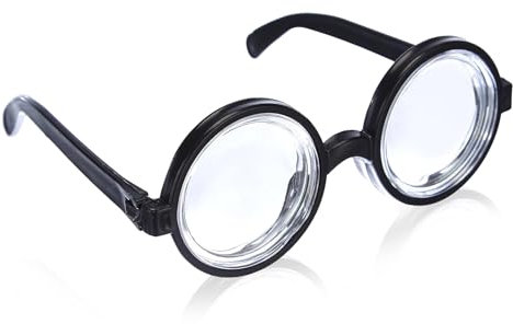 Yphzmtz 2 Stück Dekorative Brille, schwarzer Rahmen brille ohne stärke, lustige Lupe, vergrößern Sie Ihre Augen, Kostümzubehör für Karneval, Fasching und Mottoparty (Schwarz)