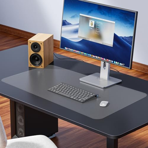 Pavlleen Schreibtischunterlage Transparent, 80x40x0.12cm Tischunterlage, Schreibtisch Unterlegmatte, Schreibtischmatte, Rutschfeste Runde Kanten Schreibunterlage für Büro und Zuhause