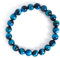 NOEMIN Tiger Eye Beads Bracelet, 8MM Lake Blue Tigers Eye Bracelets for Men Women, Elastic Beads Bracelet for Wealth and Success, Spiritual Healing Jewelry