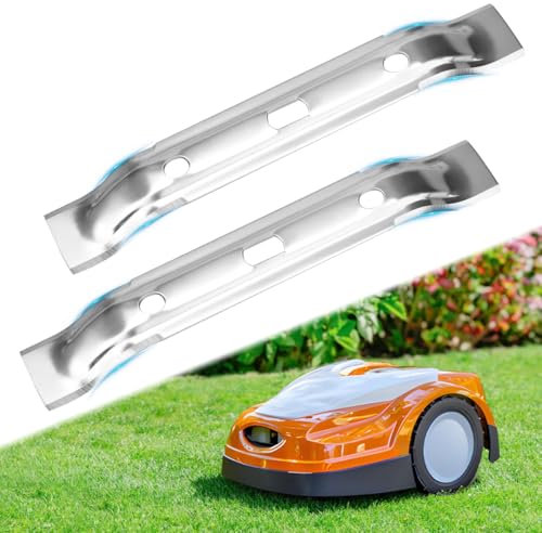 2 Stück Mähmesser Ersatzmesser, 20cm Mähmesser Messerklingen, Edelstahl Rasenmäher Messerklinge Kompatibel mit Sti-hl, Rasenmähermesser für Mähroboter iMOW RMI 422 422P 422PC RMI 422 P C