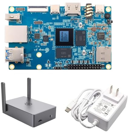 APBVIHL Orange Pi 5 8GB Ram 8-Core 64-Bit RK3588S PC Computer Board, External SSD Bluetooth WiFi Video 8K-Decoding With Mental Case and 5V4A Power