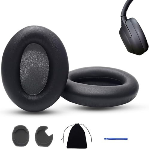 Ersatz WH-1000XM4 Ohrpolster, Austausch-Ohrpolster Kompatibel mit Sony WH-1000XM4 Kopfhörer, Ersatzpolster mit Geräuschisolierungsschaum, Dickeres Design, Schwarz