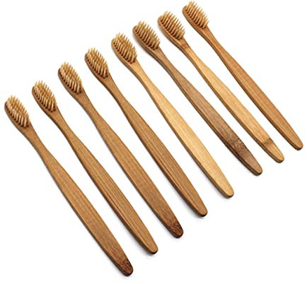 Mikinona 8stücke Bambuszahnbürsten Mit Borsten Umweltfreundliche Zahnbürste Aus Natürlichem Holz Holzzahnbürsten Für Mundpflege