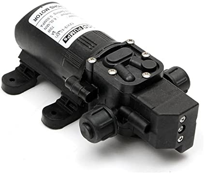 Small Adjustable Submersible Pump High Pressure Diaphragm Pump for Water, for Caravans and Boats, 2 Models, DC 12V, 9-14.4, 6A, 70W, FL-3308, 130 PSI, L/Min (Type 2 Screw Thread)