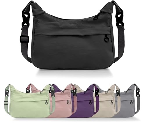 viiotu Umhängetasche Damen Crossbody Bag, Nylon Crossbody Tasche Damen Verstellbarer Schultergurt, Schultertasche für Alltag, Reisen und Arbeit