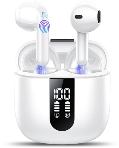 TIMU Casques Bluetooth, Casques in-Ear sans Fil Bluetooth 5.4, sans Fil avec 4 micros, 2025, Casques Anti-Bruit ENC, Oreillettes avec Graves Profonds, étanches IP7, Oreille
