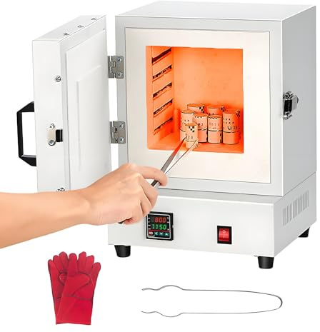 Horno de laboratorio de alta temperatura de 1150 ℃, horno eléctrico de 2000 W para fundición de metales, horno de mufla cerrado, horno eléctrico industrial de quemado para joyería y metalistería.