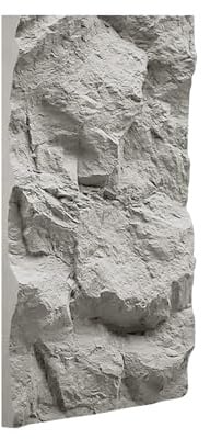 IZODEKOR PU Paneele Wand Steinoptik 60x120 cm | 5cm Dick | 3D Wandpaneele Grau | Steinoptik Wandverkleidung Innen | PU Paneele in Naturstein | LIGHT GREY