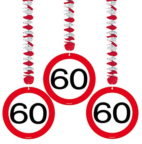 3 rotor coils 60th Birthday traffic sign