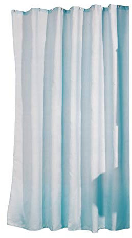 MSV Anti-Schimmel Duschvorhang - Anti-Bakteriell, waschbar, wasserdicht, mit 12 Duschvorhangringen - Polyester, „Hellblau“ 240x200cm