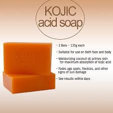2 X Kojie San Skin Whitening Lightening Kojic Acid Soap 2 Bars - 65 g Fades Altersflecken, Sommersprossen und andere Anzeichen von Sonnenschäden, heilt Akne Flecken, rote löscht Zeichen und Narben