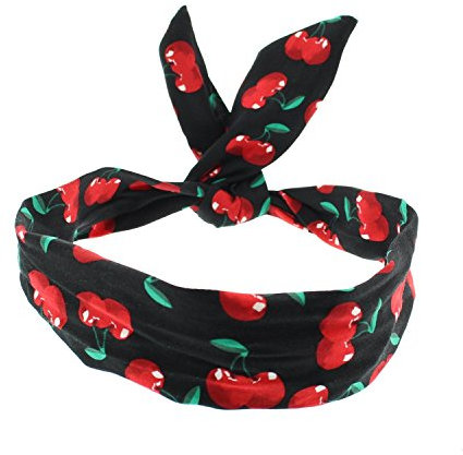 Zac's Alter Ego® - Draht-Haarband mit Kirsch-Print - Rockabilly-Stil