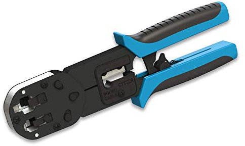 LINKUP - Cat6 Easy Crimp and Trim Hand Tool Crimper for Easy Pass Thru Plugs | RJ45, RJ12 & RJ11 Ethernet LAN Internet Patch Cord Crimping and Trimming Tool