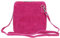 Girly Handbags Womens Genuine Suede Cross Body Shoulder Bag (Fuchsia)