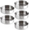 Juvale Aschenbecher (Set, 5 Stück) - Edelstahl, Rund - Ideal für Bars, Sportclubs, Hotels und Restaurants - Silberfarben, 3 cm hoch und 10,1 cm breit