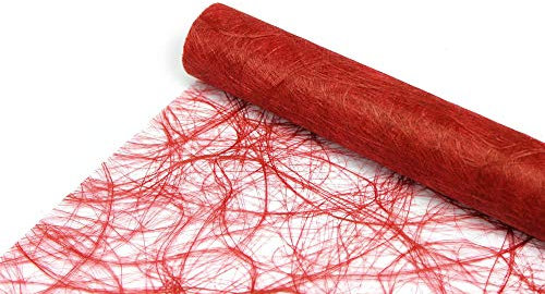 Sizoweb Tischläufer Tischband Dekoration Dekor Breite 30 cm Rollenlänge und Farbe wählbar Rot 5 Meter