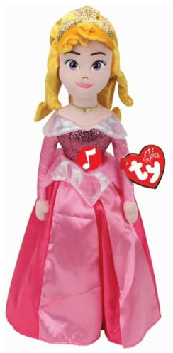 Retro Styler - Peluche Disney Principessa Aurora TY Beanie Medio con Suono, 0008421024117