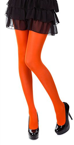 SENTELEGRI Colourful Opaque 40 Denier Tights, 23 Colours, Sizes S-XL (Medium, Orange)