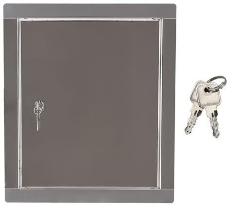 KOTARBAU® Revisionsklappe - 20 x 20 cm - Revisionstür Trockenbau - mit Schloss + 2 Schlüssel - Wartungsklappe - für Drinnen & Draußen - Edelstahl - Silber