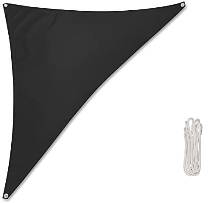 Rollmayer Sonnensegel Sonnenschutz, Terrasse & Garten & Balkon & Camping, Wetterschutz, windabweisend & wasserabweisend mit UV Schutz (Schwarz, Dreieck 1.2x1.2x1.7m) Kollektion Oxford