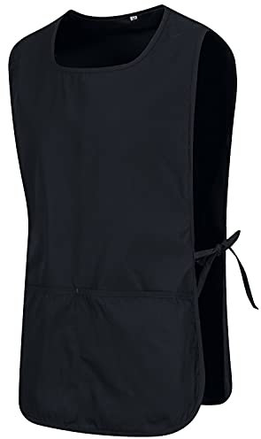 MISEMIYA - GREMBIULE PULIZIA UNIFORME DI LAVORO CLINICA OSPEDALE PULIZIA VETERINARIO IGIENE OSPITALITÀ - Ref.868 - X-Large, Nero 68