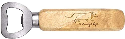 Azeeda 'Love Sausage Dog' Wooden Bottle Opener (BO00051210)