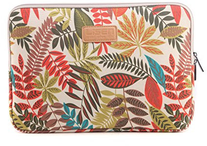 fdsmall Laptoptasche Schutzhülle Wasserdicht Neoprene, Laptop Sleeve Case Laptophülle Notebook Hülle Tasche für Acer/Asus/Dell/Lenovo/HP/Samsung (Khaki-Blätter, 14 Zoll)
