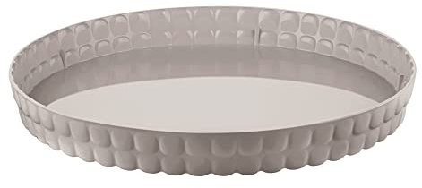 Guzzini - Tiffany, Vassoio Tondo - Grigio Tortora, Ø 35.6 x h4 cm - 198901158