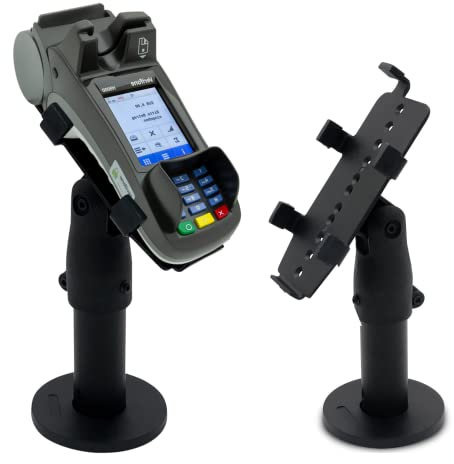 POS VALLEY- Ergonomischer Halter für Ingenico VeriFone H5000 Zahlungsterminal - POS-Stand für EC-Terminal mit Griff, 180° Drehung, 45° Neigung, Befestigung mit Schrauben oder Klebepad