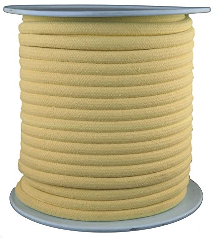 Corda intrecciata in aramide – Corda in aramide – Corda intrecciata in 100% fibre aramidiche – Diametro circa 15 mm – 1 metro di lunghezza – ideale per cavalletti da fuoco