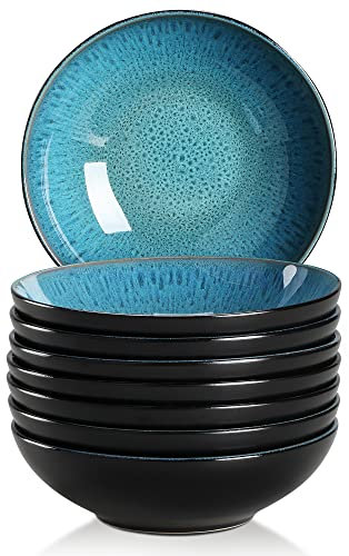 vancasso Set 8 Piatti Fondi, Servizio di Piatti Stoneware, Piatti da Zuppa con Stile Vintage, Collezione Bubble