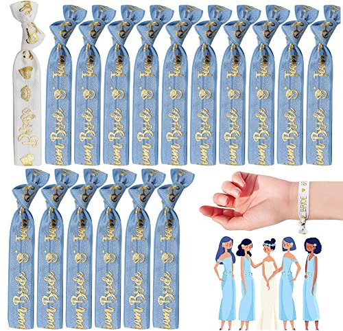 JGA Armbänder,17 Stück Team Braut Armbänder,Junggesellinnenabschied-ArmbäNder, 1 Braut Armbänder,16 Team Braut Armbänder für Hochzeit,Hen Party, Engagement und Bridal Shower Dekorationen