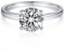 MomentWish Verlobungsring Damen, 2 Karat Solitär 925 Sterling Silber Moissainte Ringe D Farbe VVS1 Muttertagsgeschenk mit Geschenkbox Gra Zertifikat-Größe52