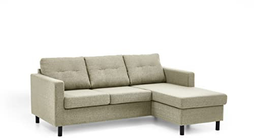 Atlantic Home Collection TEA03-03 Polsterecke, Ecke beidseitig montierbar, Creme, 189 x 150 x 81 cm