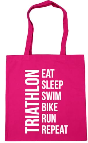 Hippowarehouse Eat Sleep Swim Bike Run Repeat Triathlon Tote Shopping Gym Beach Bag 42cm x38cm, 10 litres
