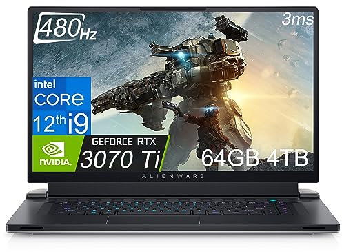 Alienware X17 R2 17.3 pollici 480Hz FHD (Intel 12a generazione Core i9-12900H, 64GB DDR5 RAM, 1TB PCIe SSD, NVIDIA GeForce RTX 3070 Ti 8GB) portatile da gioco con retroilluminazione RGB, WiFi 6E,