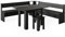 Vicco Eckbankgruppe Roman, Küchentisch, Schwarz, 210 x 210 cm mit Tisch