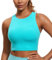 CRZ YOGA Damen Butterluxe Racerback Sport BH Gepolstert Ohne Bügel Crop Tops Longline Yoga Tank Top Fitness Sports Bra (Neon) Spektralblau 40