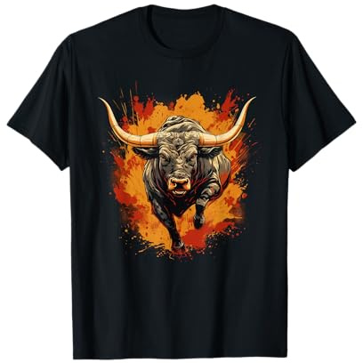 Cooler spanischer Stier mit großen Hörnern T-Shirt